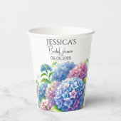 Hydrangeas Blue Flowers Brautparty Party Pappbecher (Rückseite)