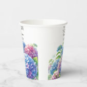 Hydrangeas Blue Flowers Brautparty Party Pappbecher (Links)