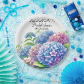 Hydrangeas Blue Flowers Brautparty Party Pappteller (Party)