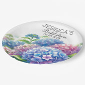 Hydrangeas Blue Flowers Brautparty Party Pappteller (Schrägansicht)