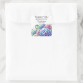 Hydrangeas Blue Flowers Brautparty Party Quadratischer Aufkleber (Tasche)