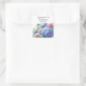 Hydrangeas Blue Flowers Brautparty Party Quadratischer Aufkleber (Tasche)