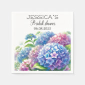 Hydrangeas Blue Flowers Brautparty Party Serviette (Vorderseite)