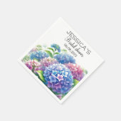 Hydrangeas Blue Flowers Brautparty Party Serviette (Ecke)