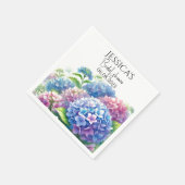 Hydrangeas Blue Flowers Brautparty Party Serviette (Ecke)