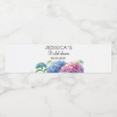 Hydrangeas Blue Flowers Brautparty Party Wasserflaschenetikett (Einzelnes Label)