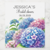 Hydrangeas Blue Flowers Brautparty Party Weinetikett (Einzelnes Label)