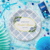 Hydrangeas Blue Tile Paper Teller (Party)