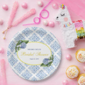 Hydrangeas Blue Tile Paper Teller (Party)