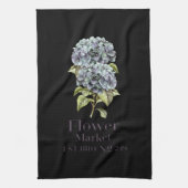 Hydrangeas-Blumen-Markt-Schwarz-Küchen-Tuch Geschirrtuch (Vertikal)