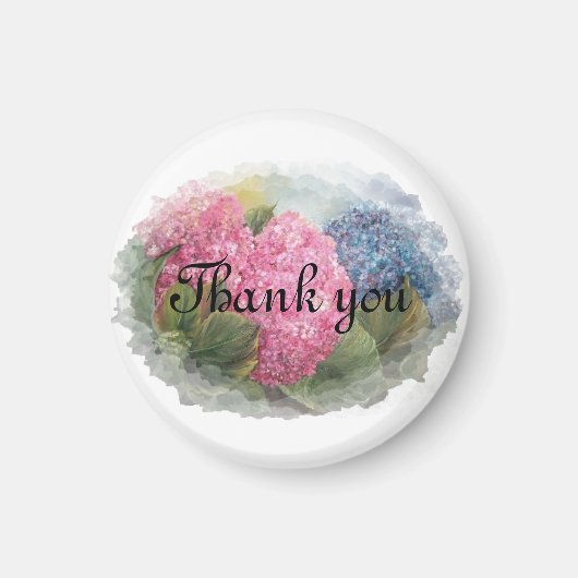 HYDRANGEAS danke Gastgeschenk Hochzeit Magnet (Vorne)