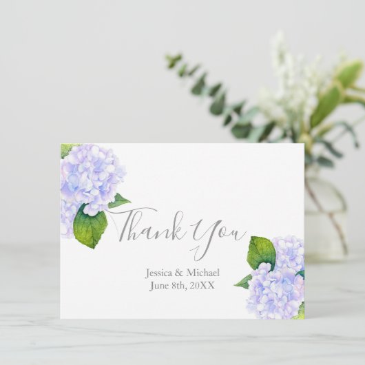 Hydrangeas Dankeskarte (Stehend Vorderseite)