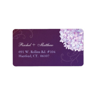 Hydrangeas Deep Lila Wedding Address Adressaufkleber