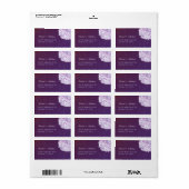 Hydrangeas Deep Lila Wedding Address Adressaufkleber (Vorne)