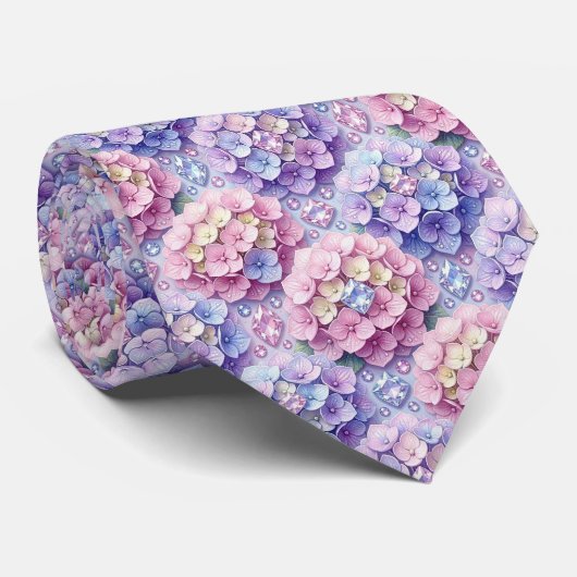 Hydrangeas & Diamonds | Halsketten für Hochzeiten Krawatte (Gerollt)