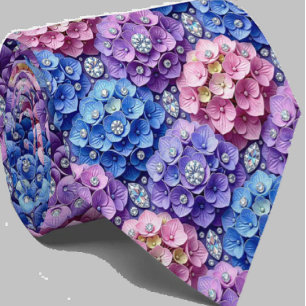 Hydrangeas & Diamonds   Hochzeits- und Eventhalske Krawatte