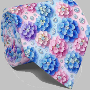 Hydrangeas & Diamonds   Hochzeits- und Eventhalske Krawatte