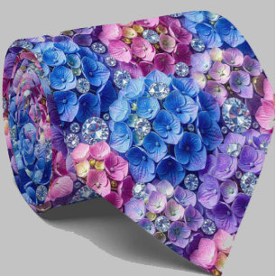Hydrangeas & Diamonds   Hochzeits- und Eventhalske Krawatte