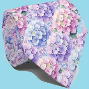 Hydrangeas & Diamonds   Hochzeits- und Eventhalske Krawatte