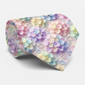 Hydrangeas & Diamonds | Pastel Regenbogen Krawatte (Gerollt)