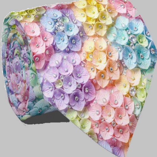 Hydrangeas & Diamonds | Pastel Regenbogen Krawatte