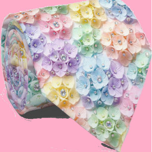 Hydrangeas & Diamonds   Pastel Regenbogen Krawatte