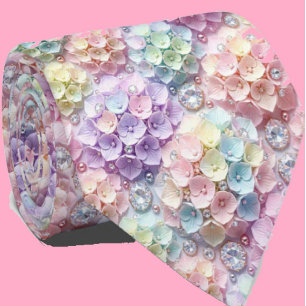 Hydrangeas & Diamonds   Pastel Regenbogen Krawatte