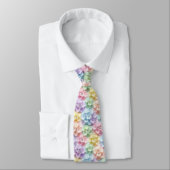 Hydrangeas & Diamonds | Pastel Regenbogen Krawatte (Gebunden)