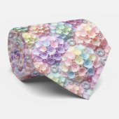 Hydrangeas & Diamonds | Pastel Regenbogen Krawatte (Gerollt)