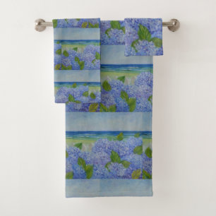 Hydrangeas durch das Meer Badhandtuch Set