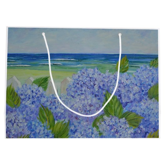 Hydrangeas durch das Meer Große Geschenktüte (Rückseite)