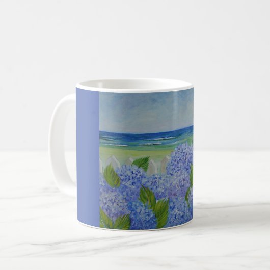 Hydrangeas durch die SeeTasse Kaffeetasse (Vorderseite Links)