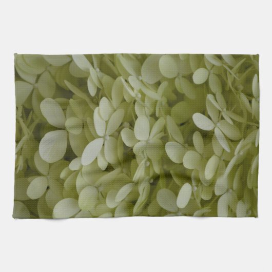 Hydrangeas Elegant Celadon Green Blume Geschirrtuch (Horizontal)