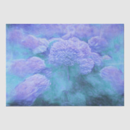 Hydrangeas Floral Chic Lila Aquamarinen Vintagen Seidenpapier