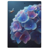 Hydrangeas Floral Lila und blau Klemmbrett (Rückseite)