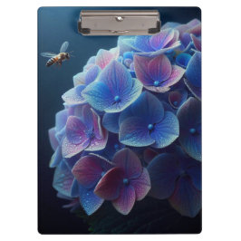 Hydrangeas Floral Lila und blau Klemmbrett