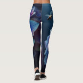 Hydrangeas Floral Lila und blau Leggings (Rückseite)