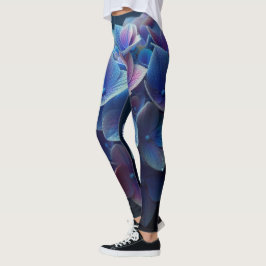 Hydrangeas Floral Lila und blau Leggings