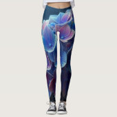 Hydrangeas Floral Lila und blau Leggings (Vorderseite)