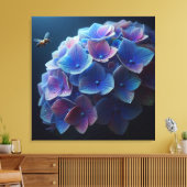 Hydrangeas Floral Lila und blau Leinwanddruck (Insitu (Wohnzimmer))