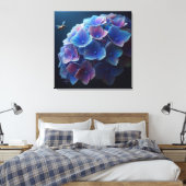 Hydrangeas Floral Lila und blau Leinwanddruck (Insitu (Schlafzimmer))
