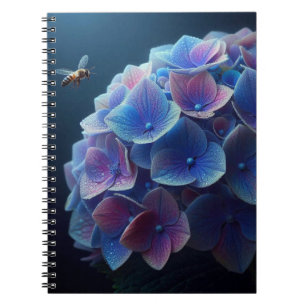 Hydrangeas Floral Lila und blau Notizblock