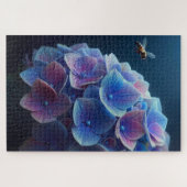 Hydrangeas Floral Lila und blau Puzzle (Horizontal)