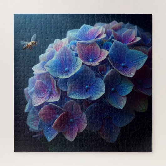 Hydrangeas Floral Lila und blau Puzzle (Vertikal)