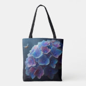 Hydrangeas Floral Lila und blau Tasche (Rückseite)