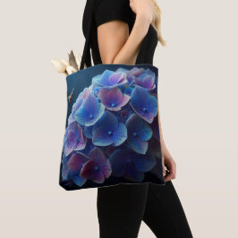Hydrangeas Floral Lila und blau Tasche