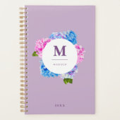 Hydrangeas Floral Wreath | Monogramm Planer (Vorderseite)