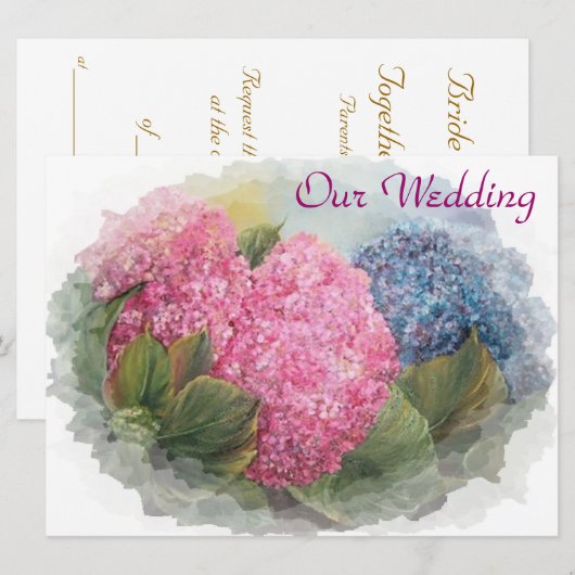 HYDRANGEAS FRAME - Einladung zur Hochzeit (Vorne/Hinten)