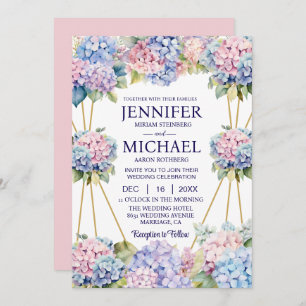 Hydrangeas Frühlingsblumen Hochzeitseinladungen Einladung