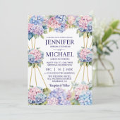 Hydrangeas Frühlingsblumen Hochzeitseinladungen Einladung (Stehend Vorderseite)